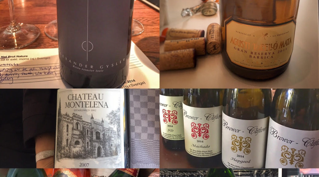Anette Rosvall, vin, Vinprovning, maj, diverse vinflaskor