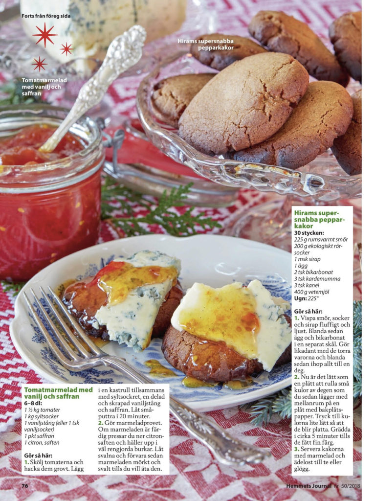 Anette Rosvall, Afternoon tea, pepparkakor, marmelad, Hemmets journal